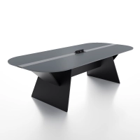 Конференц стіл для переговорів Алонто Glass Line Антрацит 140x70 см
