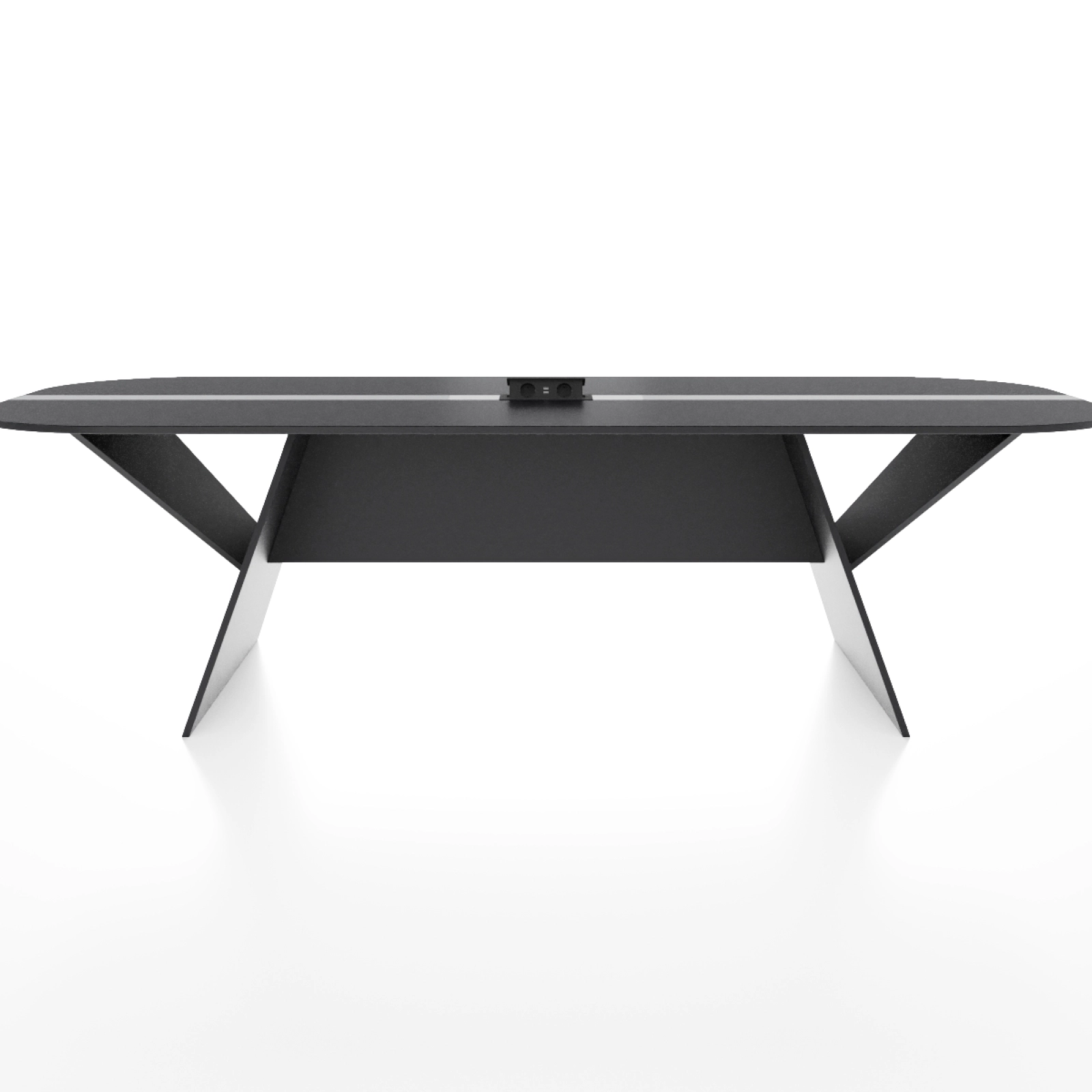 Конференц стіл для переговорів Алонто Glass Line Чорний 140x70 см