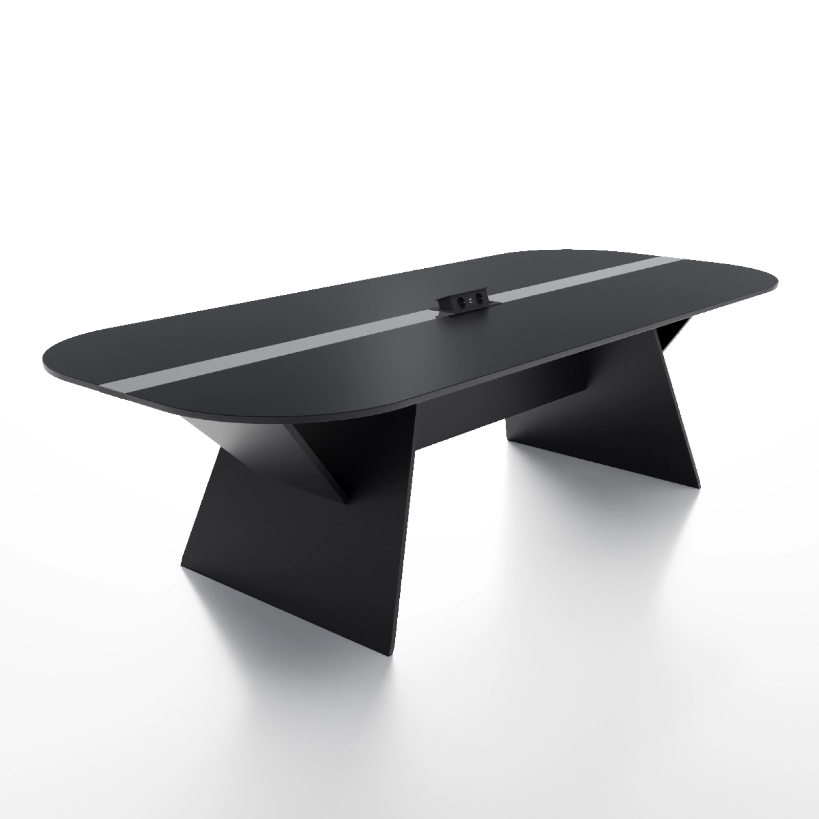 Конференц стіл для переговорів Алонто Glass Line Чорний 140x70 см