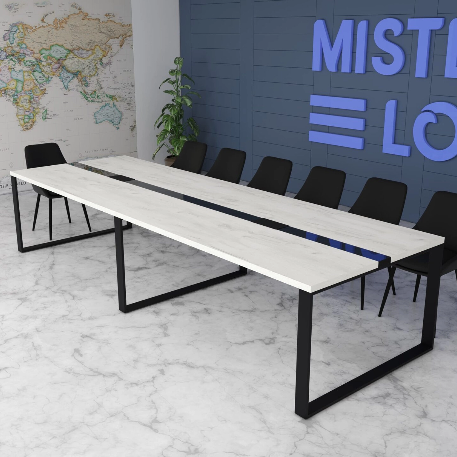 Великий стіл для конференцій Аскольд Glass Line на 20-22 осіб 600x130 см