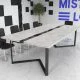 Стіл переговорний Бруклін Glass Line Скандинавське Біле Дерево/Чорний 240x90 см